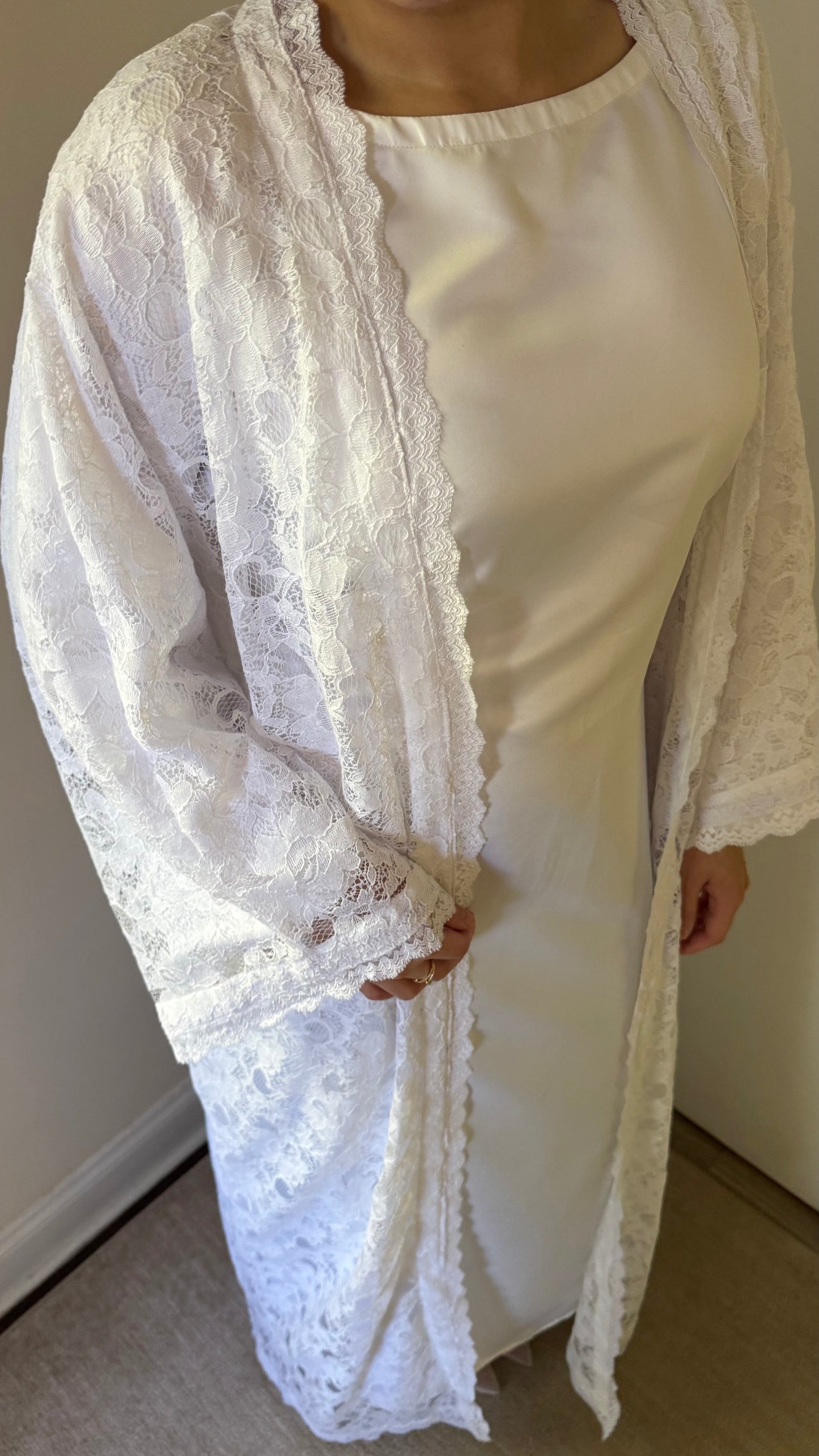 Pearl Lace Abaya - 2 piece set