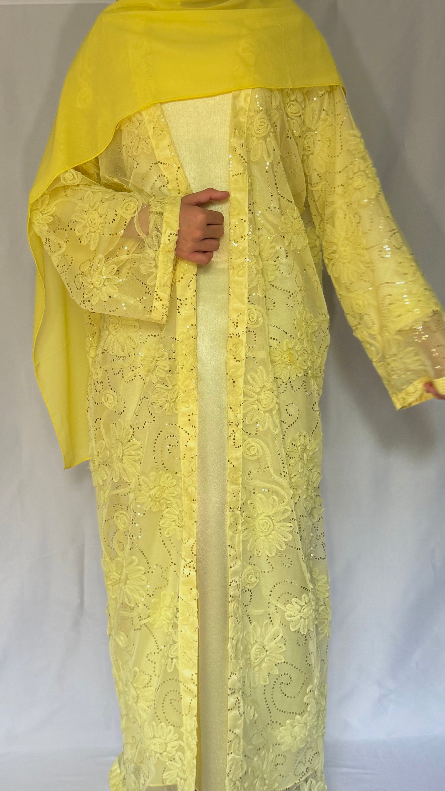 Golden Soleil Abaya - 3 piece set