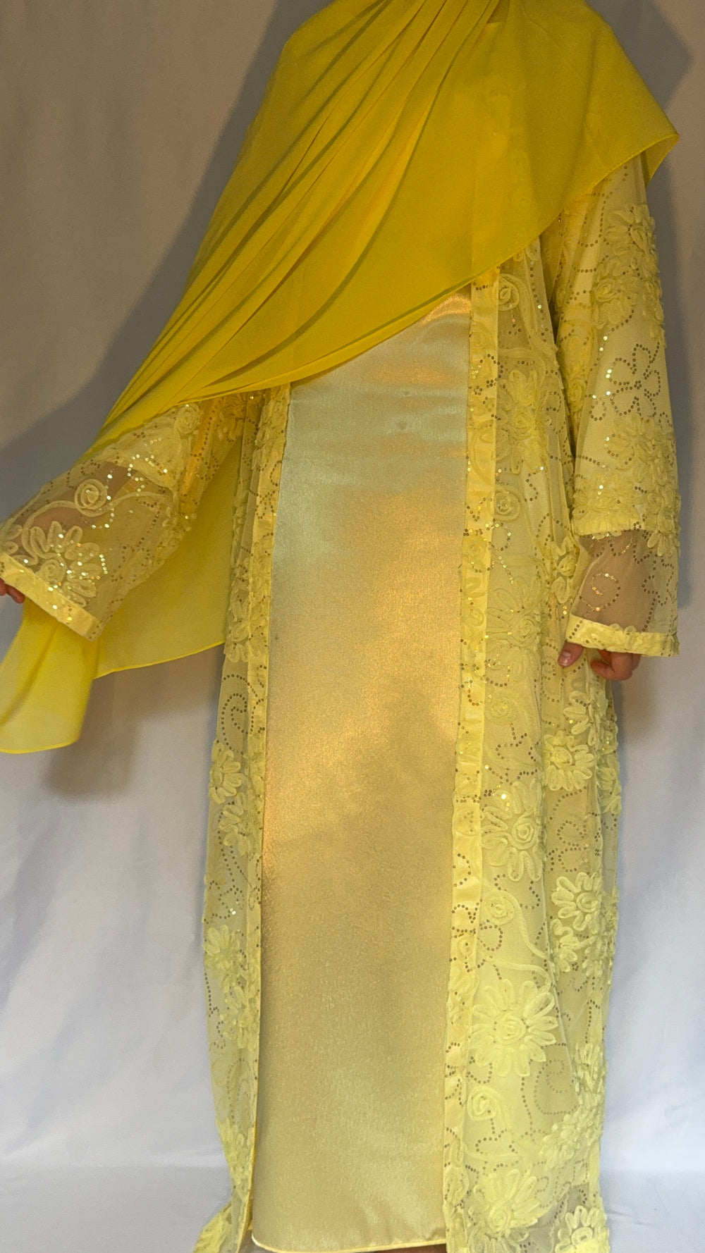Golden Soleil Abaya - 3 piece set