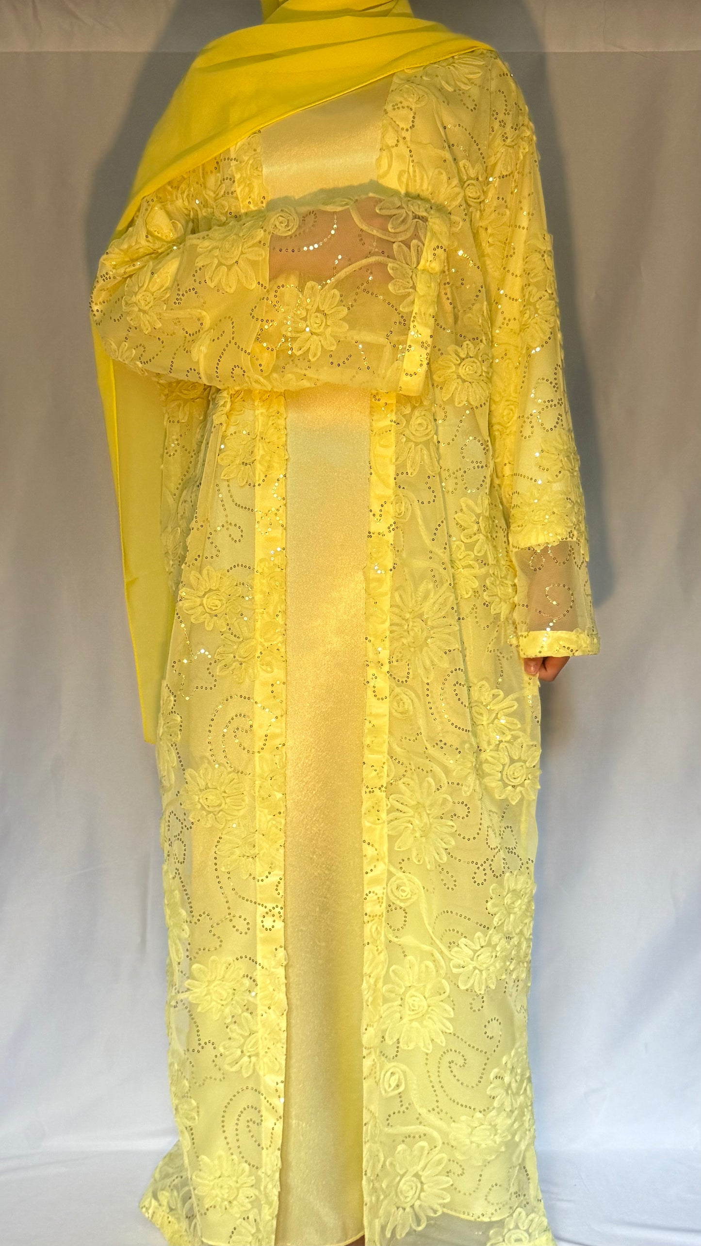 Golden Soleil Abaya - 3 piece set