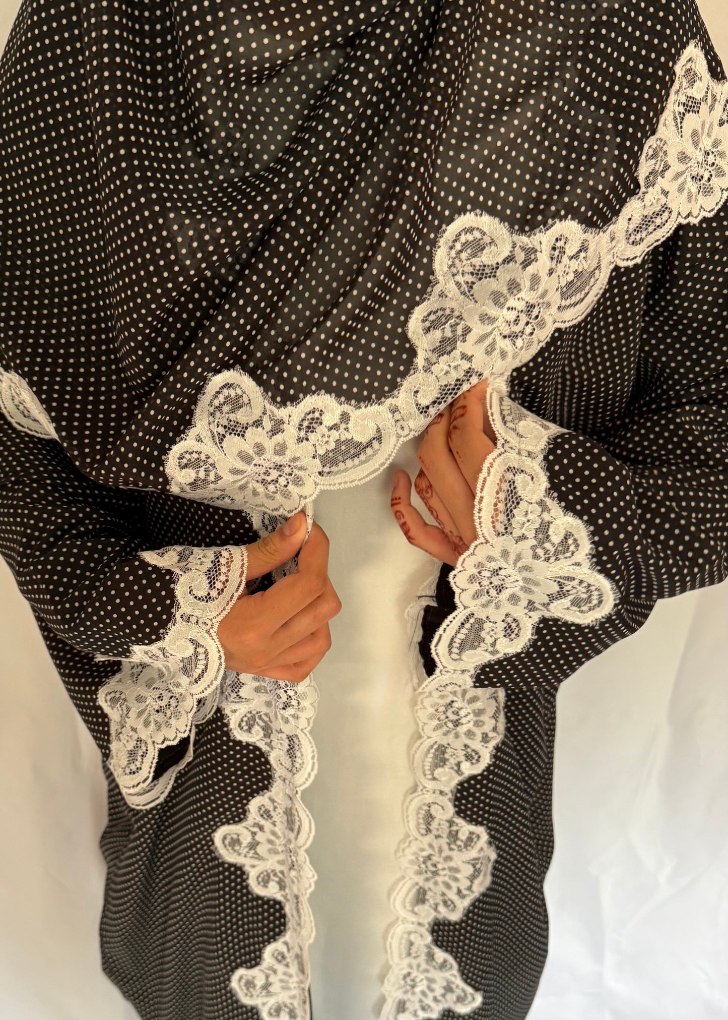 The Polka Lace Abaya - 2 piece set