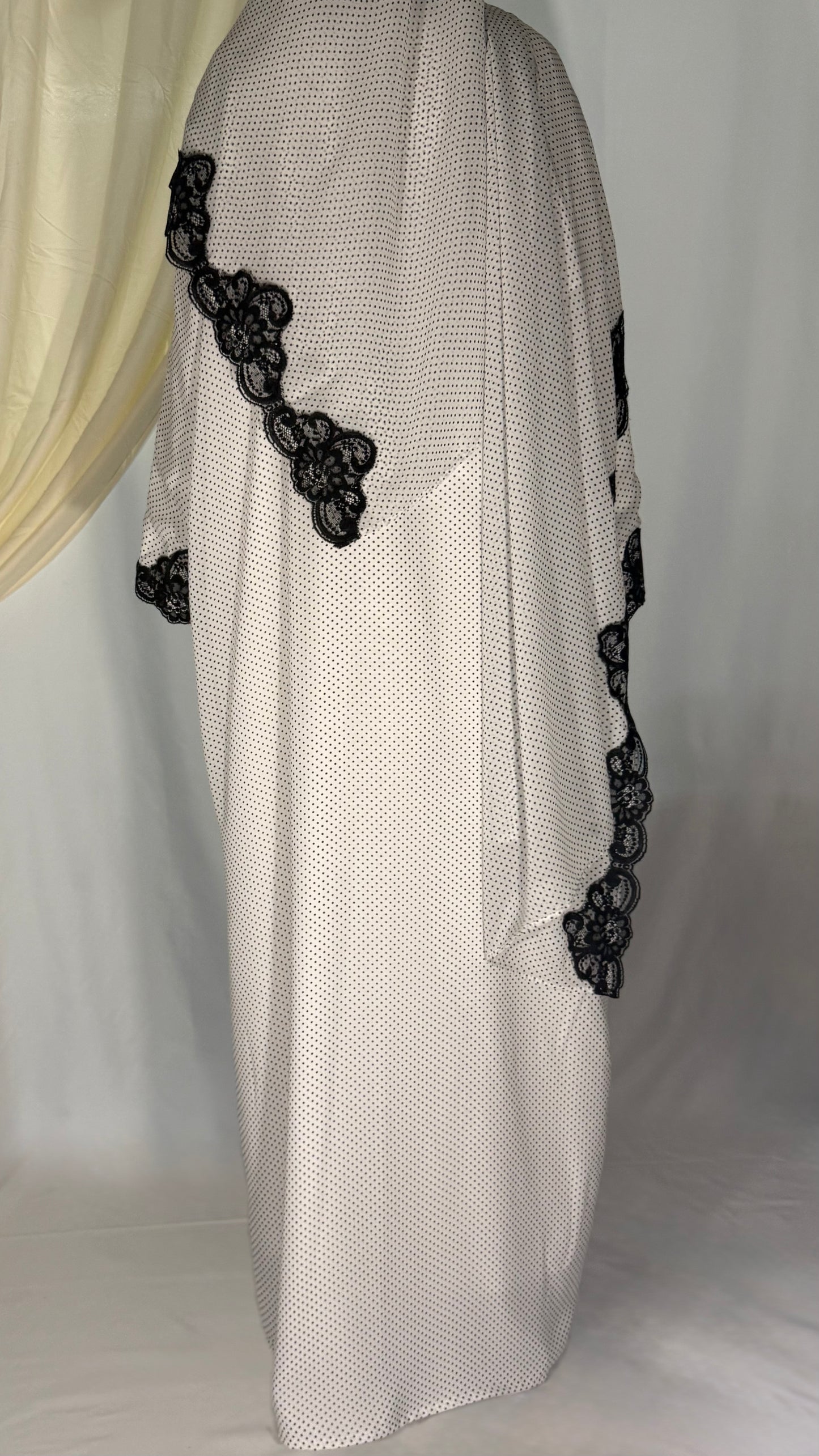 The Polka Lace Abaya - Ivory